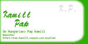 kamill pap business card